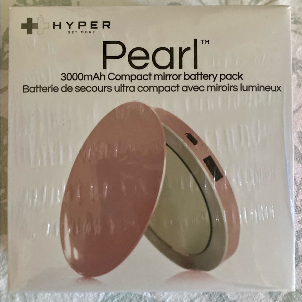 NEW Hyper Pearl 3000mAh Compact Mirror Battery Pack - Pink